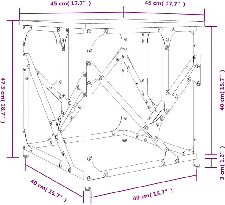 Image du produit vidaXL Couchtisch (45 x 45 x 47.50 cm)