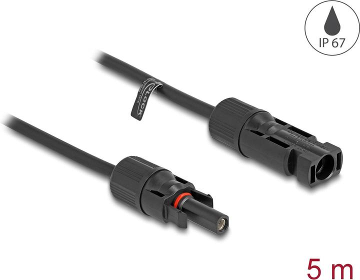 Produktbild Delock Anschlusskabel Stecker zu Buchse 4 mm², 5 m (Solarstecker)