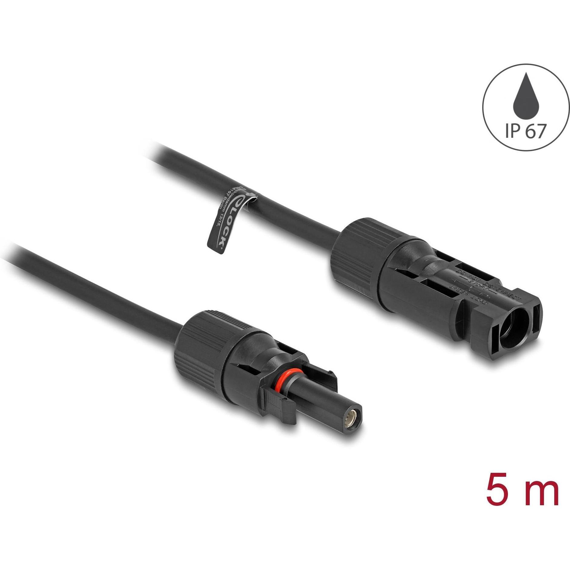 Delock, Zubehör Solarenergie, Anschlusskabel Stecker zu Buchse 4 mm², 5 m (Solarstecker)