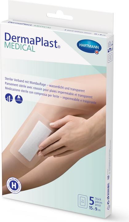 Immagine prodotto DermaPlast Benda medica trasparente 15x9cm 5 pezzi. (5 x)