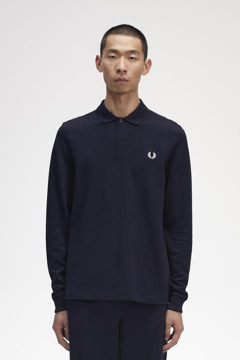 Produktbild Fred Perry Einfarbiges Poloshirt mit langen Ärmeln (S)