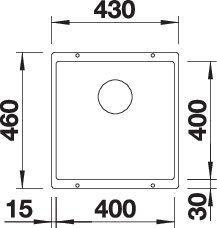 Actual product image Blanco Subline 400-U (Undermount sink, 43 cm, 46 cm)