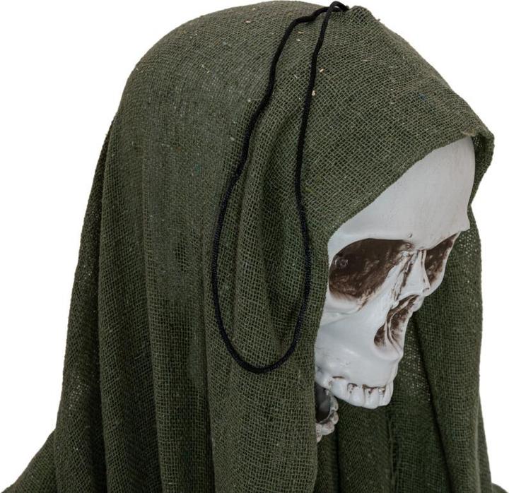 Image du produit Europalms Figurine d'Halloween Squelette avec cape verte, animée, 170cm