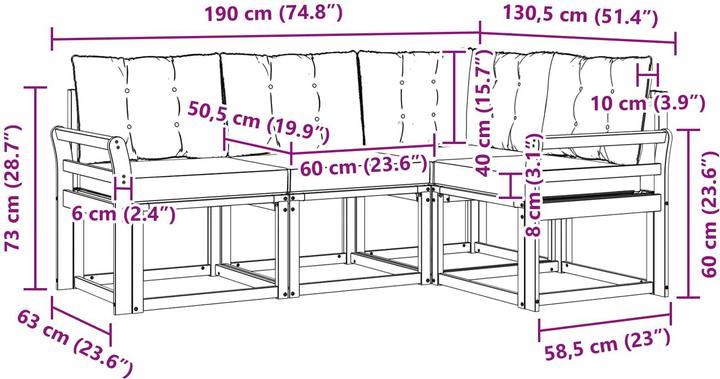 Produktbild vidaXL Outdoor-Sofa