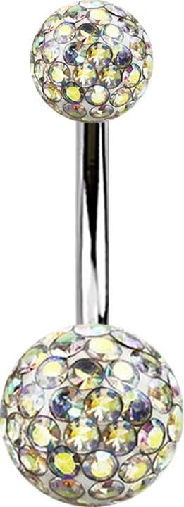 Immagine prodotto Star Piercing Banana argento con due sfere di cristallo strato protettivo epossidico multicolore (senza ottone, Titanio)