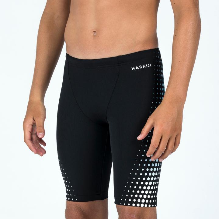 Image du produit Nabaiji Maillot de bain jammer natation Garçon - 500 Fitib noir mesh blanc (158)