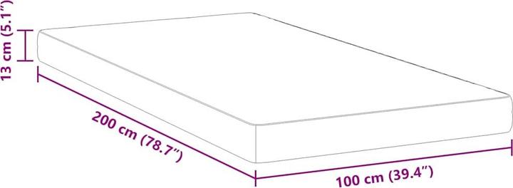 Produktbild vidaXL Matratze (Schaumstoffkern, 100 x 200 cm)