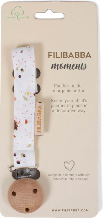 Actual product image Filibabba Pacifier holder with velcro closure - Chestnuts