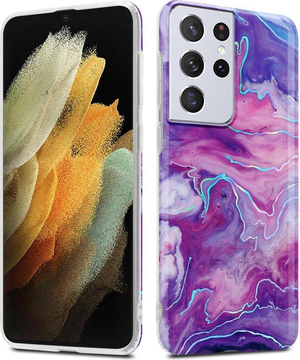 Image du produit Cadorabo Couverture IMD TPU Marbre coloré (Samsung Galaxy S21 Ultra)