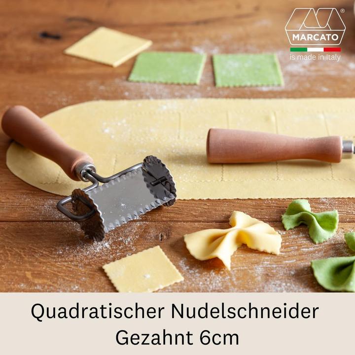 Produktbild Marcato Teigrädchen Pasta eckig glatt mit Holzgriff 6 cm