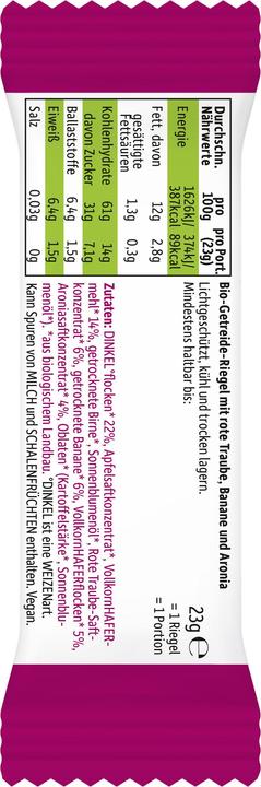 Immagine prodotto Freche Freunde Rote Traube Banane Aronia Riegel (92 g)