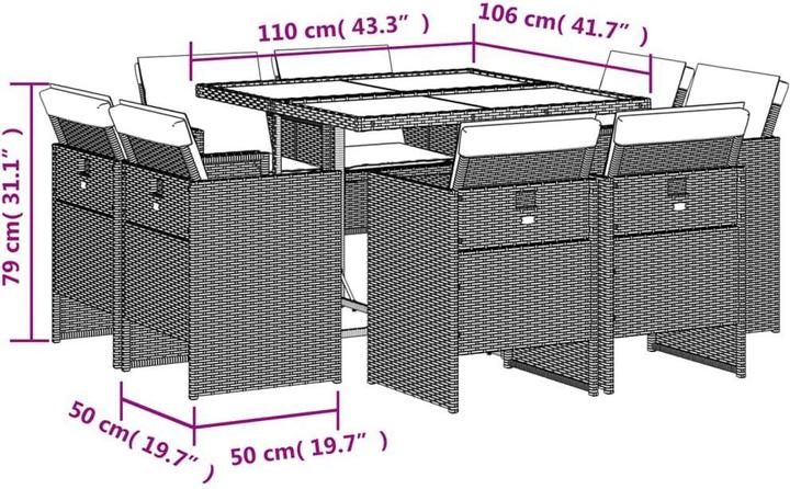 Produktbild vidaXL Garten Essgruppe