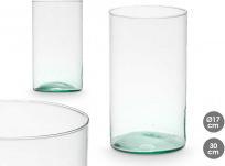 Giftdecor vaso cilindrico in vetro riciclato 17x30cm (1 x)