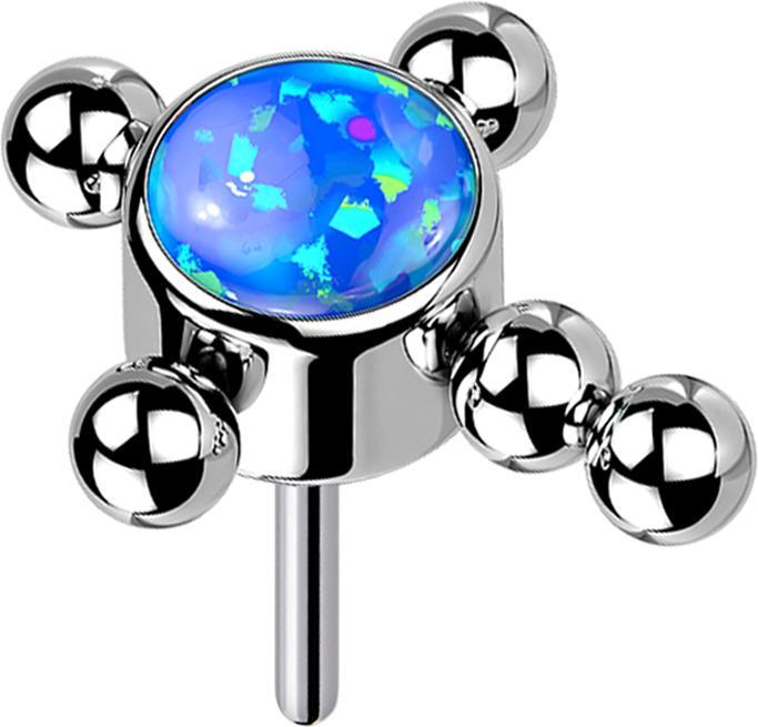 Produktbild Star Piercing Ring silber mit acht Kristallen (Titan, Chirurgenstahl 316L, ohne Messing)