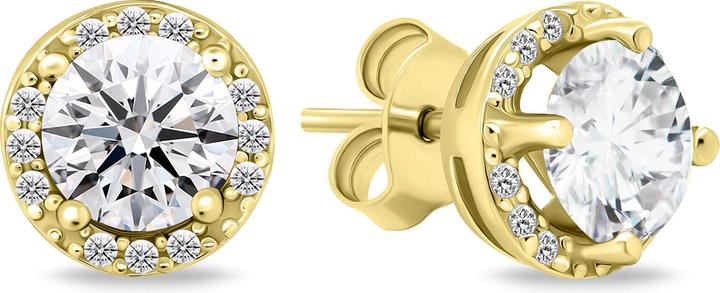 Produktbild Brilio Silver - Sparkling gold-plated earrings with zircons EA601Y