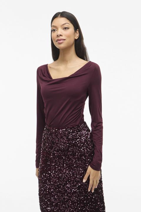 Immagine prodotto Vila VIKANA Wasserfall-Ausschnitt Oberteil mit langen Ärmeln (S)