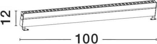 Nova Luce WALL WASHER LED wall spotlight black 36W IP67 warm white 100x6.5x12cm 9011161 (IP67)
