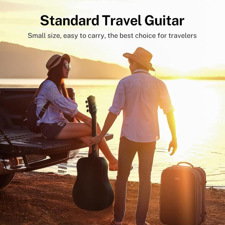 Actual product image Donner Beginner Acoustic Guitar Bundle with Gigbag, Tuner, Capo, Strap, Strings, and Picks (Acoustic guitar set, Sides: Mahogany, Top: Spruce)