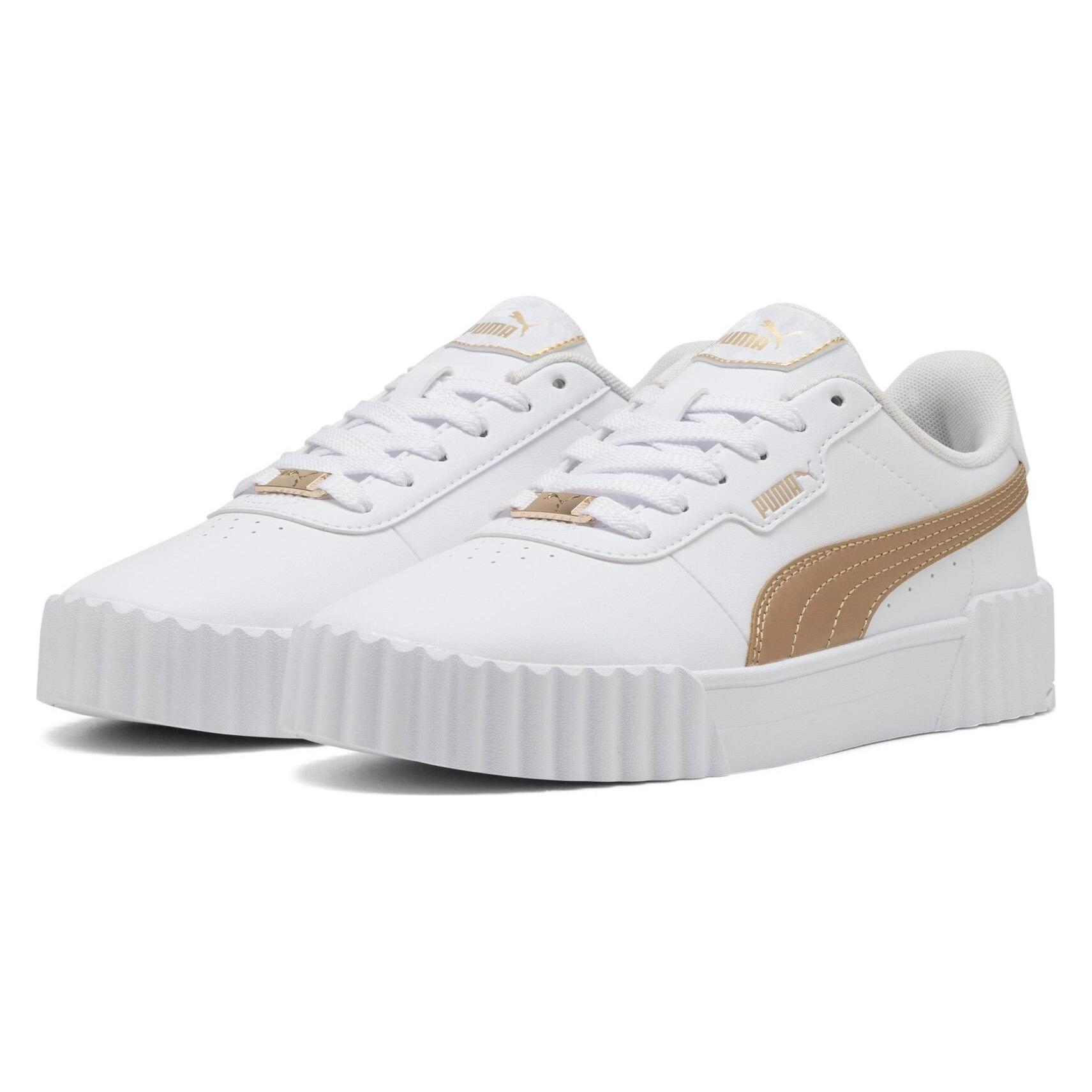 Puma, Vrouwen, Sneakers, Carina 3.0 DagINacht, Wit, Goud, (38)