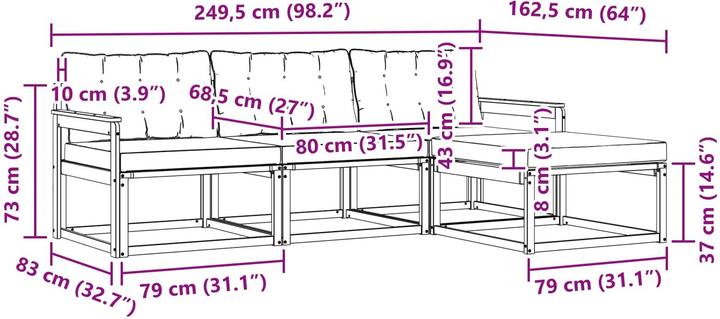 Produktbild vidaXL Outdoor-Sofa