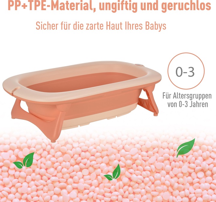 Immagine prodotto Homcom Vasca da bagno pieghevole per bambini con lavabo e tazza per shampoo