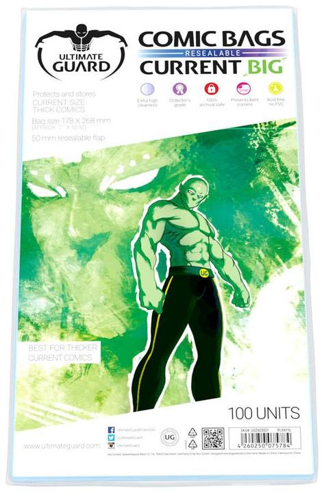 Produktbild Ultimate Guard UGD020021 - Comic Bags Resealable Current Big (100x)