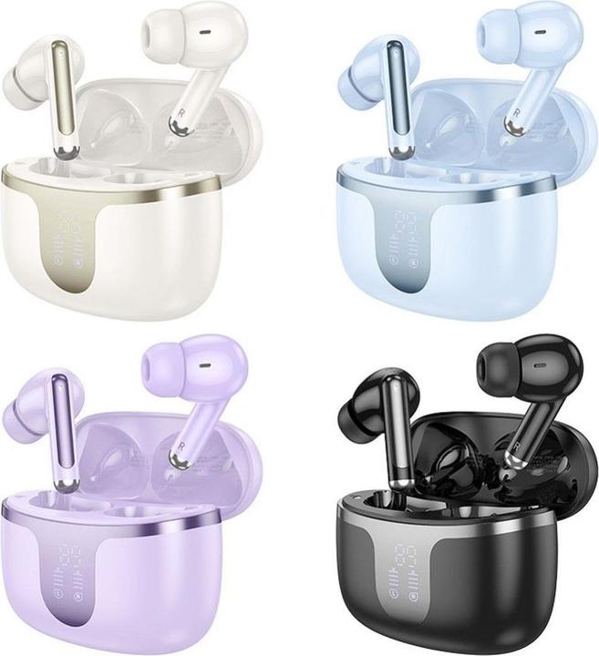 Actual product image Hoco Wireless headphones EOL wireless bluetooth earphones TWS EQ10 purple (7 h, Wireless)