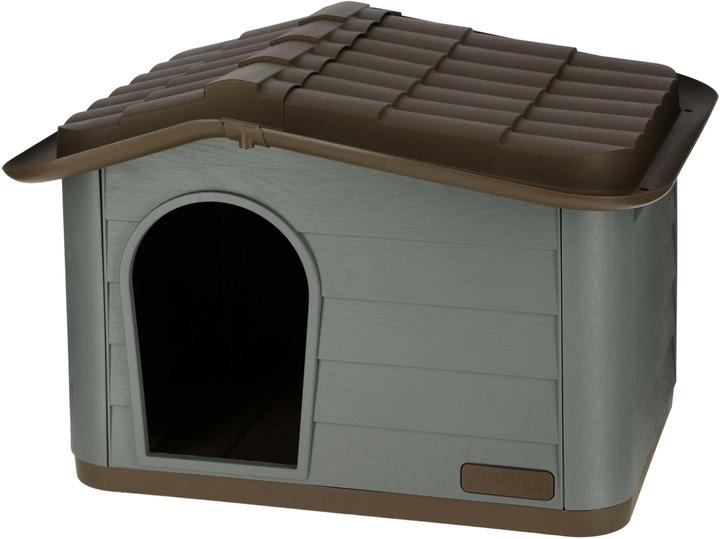 Productafbeelding Kerbl 81341 Kattenhuis Paola Eco, mediterrane look, gerecycled kunststof, grijsgroen/bruin 60x51x41c (Kat)