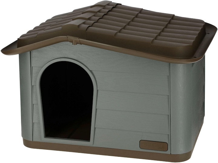 Actual product image Kerbl 81341 Cat house Paola Eco, Mediterranean look, recycled plastic, grey-green/brown 60x51x41c (Cat)
