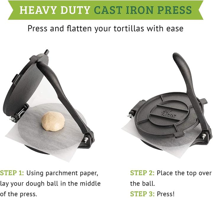 Actual product image Chef Tacos Cast Iron Tortilla Press 20cm