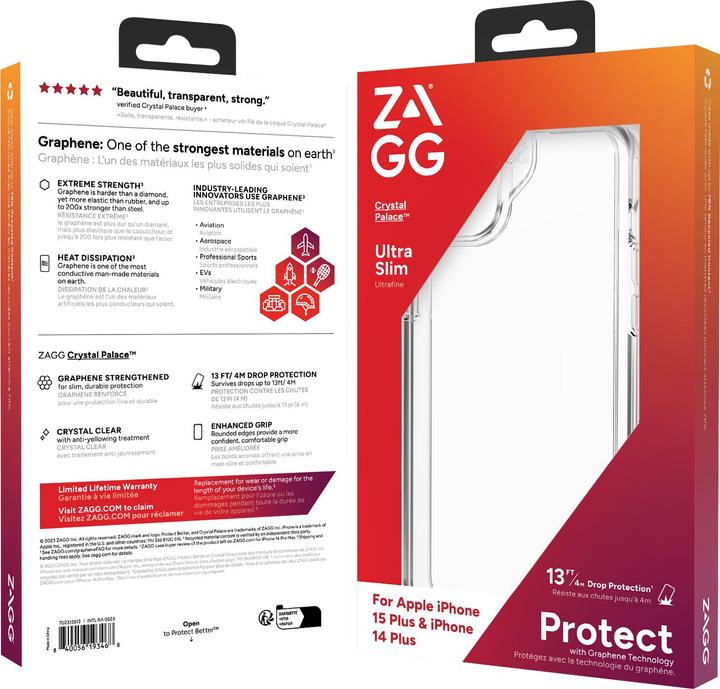 Immagine prodotto Zagg Casi Crystal Palace (Apple iPhone 14 Plus, Apple iPhone 15 Plus)