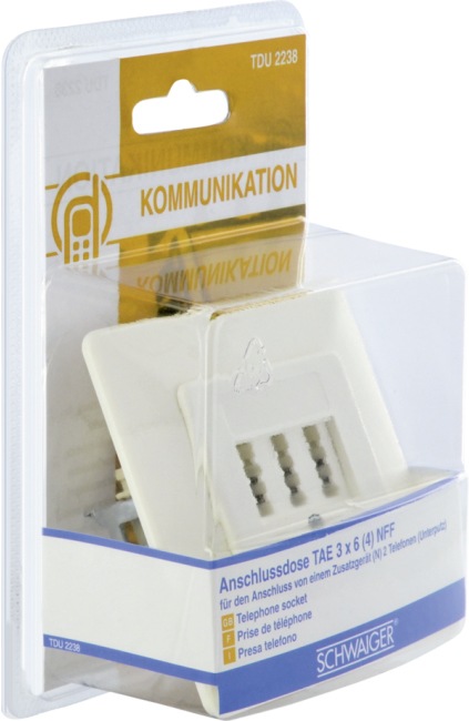 Produktbild Schwaiger Telefondose TAE 3x6 (4) NFF Unterputz