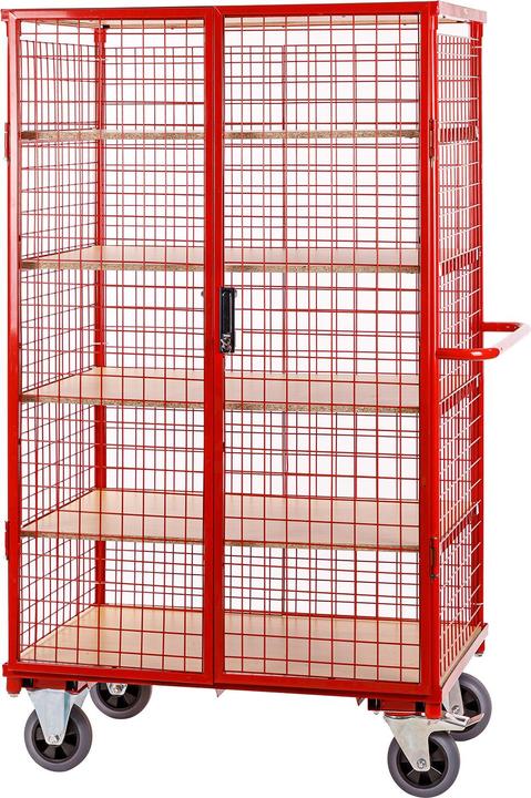 Dema Plattformwagen Transportwagen mit 5 Böden + 4 Gitterwände (500 kg)