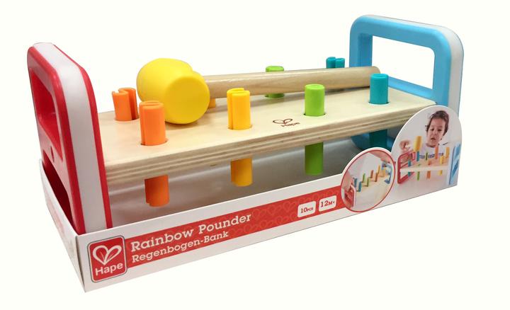 Actual product image Hape Rainbow knocking bench