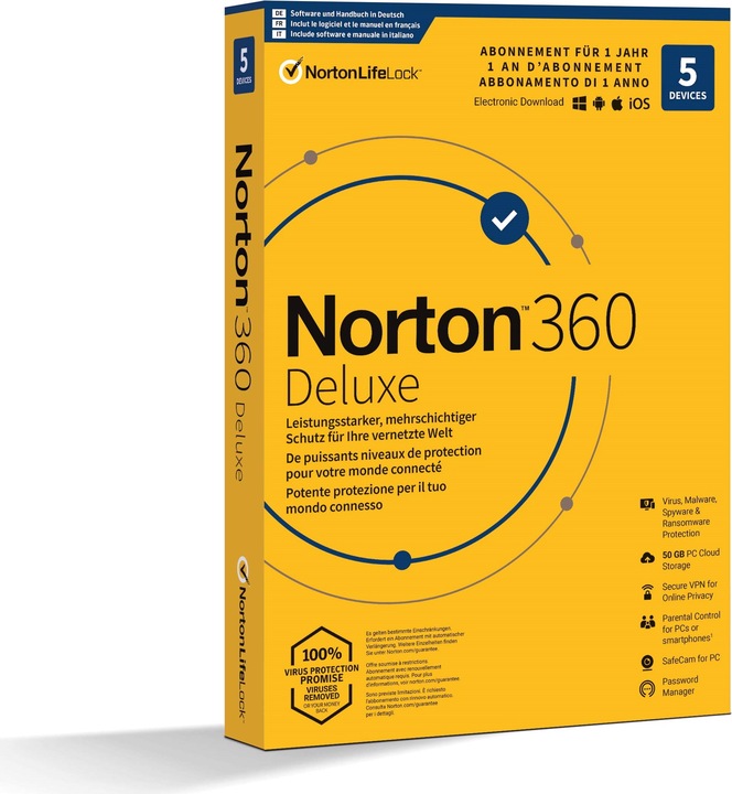 Actual product image Norton 360 Deluxe (5 User, 12 months)