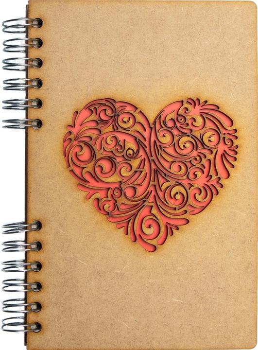 Image du produit Komoni Carnet de notes / Coeur rouge / A5 / vierge (A5, Blanc, Couverture rigide)