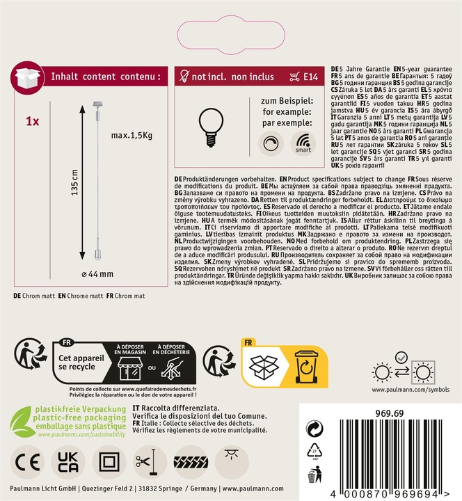 Image du produit Paulmann URail Suspension DecoSystems (E14)