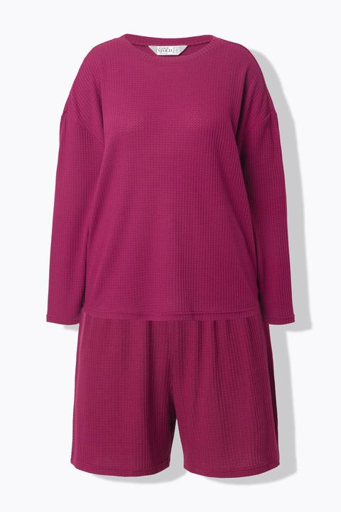 Image du produit Studio Untold Pyjama, deux pièces, jersey texturé, manches longues, short (60)
