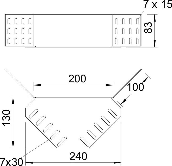 Actual product image OBO Bettermann OBO REV 85 corner connector for cable tray