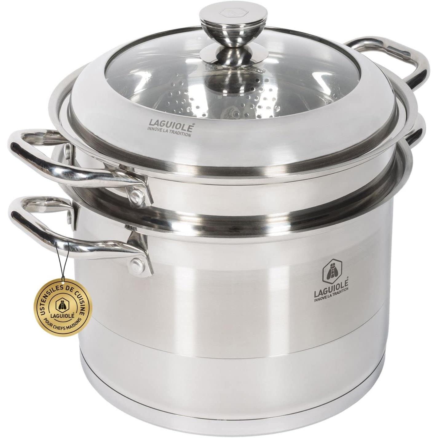 Laguiole Silber Pastagar Silver Stainless Steel Induction, Pfanne + Kochtopf,