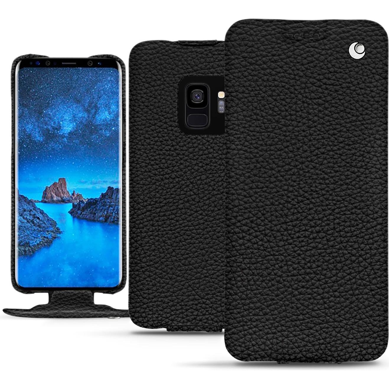 Noreve Lederschutzhülle vertikal (Samsung Galaxy S9+), Smartphone Hülle, Schwarz