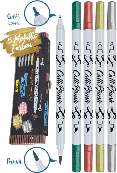 Produktbild Online Callibrush Pen Double Tip 2mm 19089 metallic (assortiert) (5x)