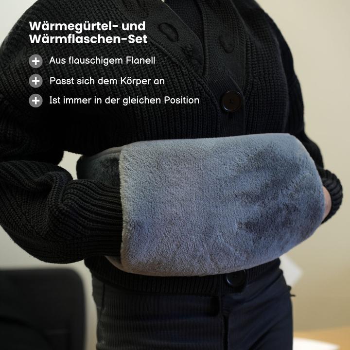 Produktbild Hermex Wärmegürtel- und Wärmflaschen-Set Handwärmer Bauchwärmer Heizflasche (0.80 l)