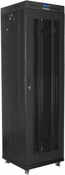 Actual product image Lanberg BUILT-IN CABINET RACK STAND 19" 42HE 600X600 BLACK PERFORATED DOOR LCD (FLAT PACK) V2 (42 RU, 19 inch rack)