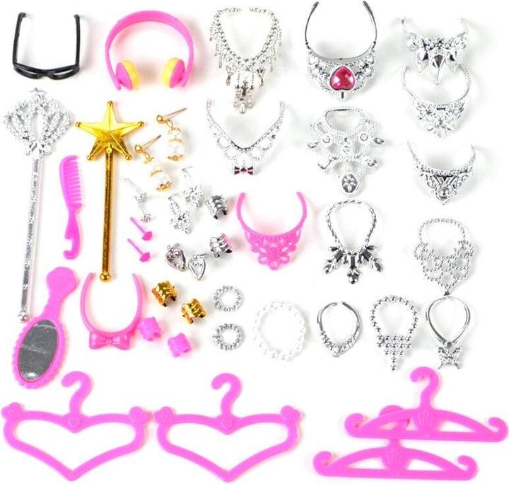 Hermex Jewelry set suitable for Barbie doll 38 pieces princesses