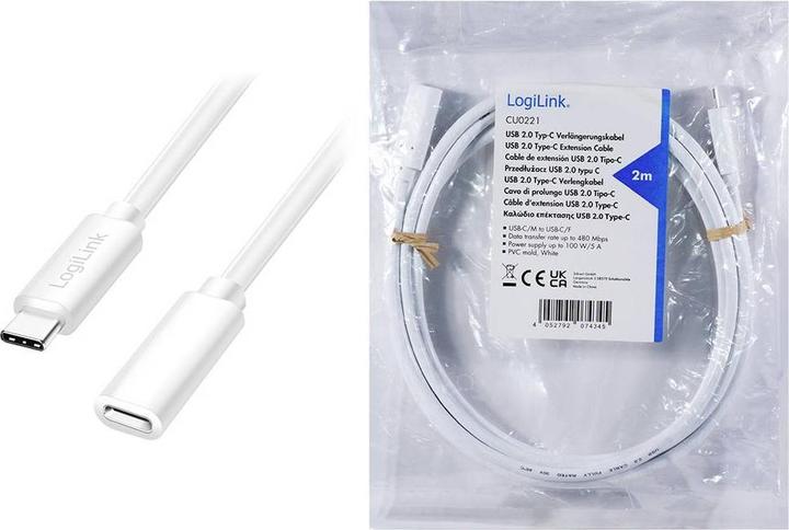 Produktbild LogiLink USB C — USB C (2 m, USB 2.0, 100 W)