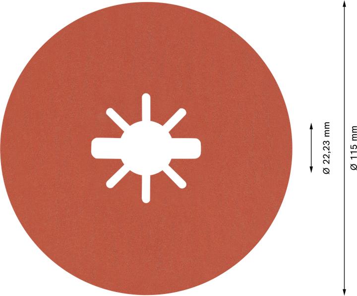Actual product image Bosch Professional Zubehör EXPERT R782 Prisma Ceramic X-LOCK fibre disc, 115 mm, 22.23 mm, G 120 (120)