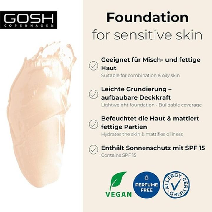 Image du produit Copenhagen GOSH - Fond de teint Hydramatt Very Light 002R -30 ml (002R)