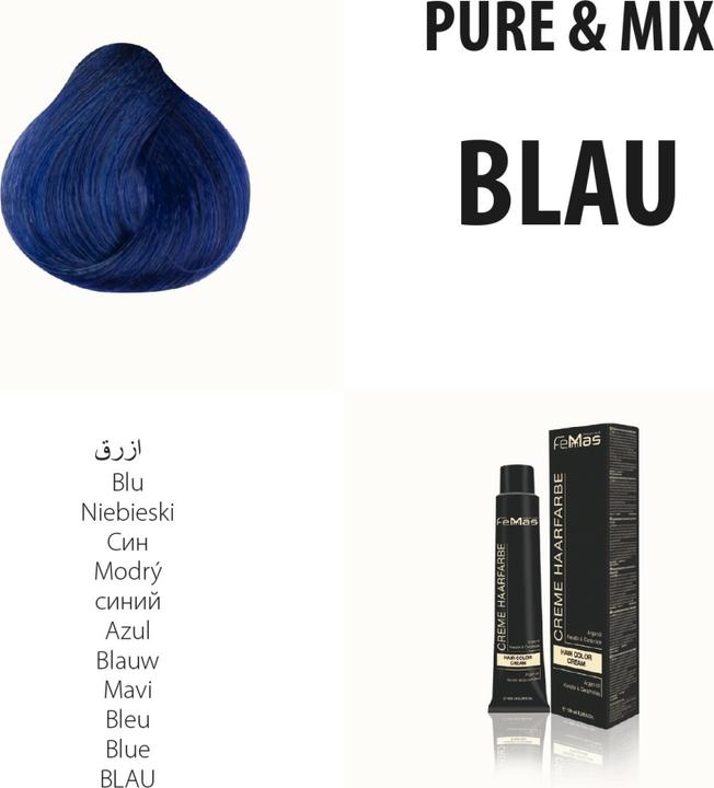 Produktbild FemMas Blau) Haarfarbe Pure & Mix 100ml (Blau)