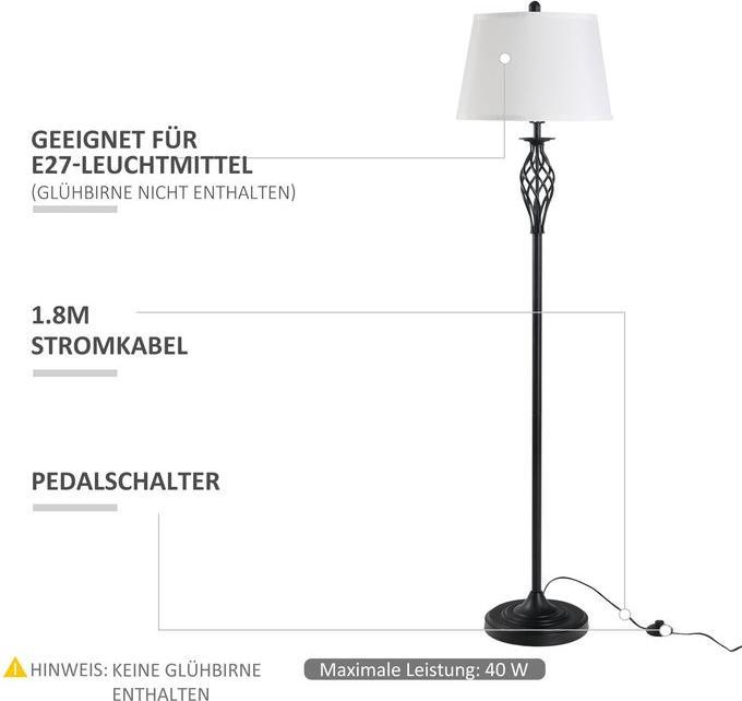 Actual product image Swisshandel24 Set of 3 lamps 2 table lamp(ø38 x 158H cm) + 1 floor lamp(ø30 x 62H cm) Metal, PS, polyester, cotton (E27)